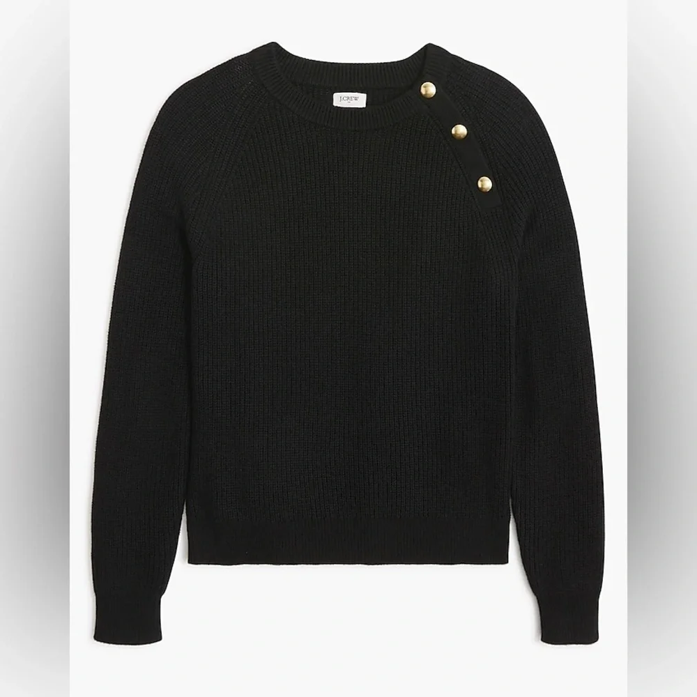J. Crew Button Raglan Crewneck Sweater black Size XXL